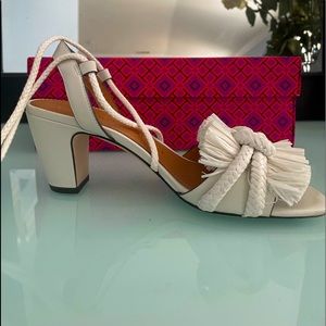 Tory Burch Cream Sandals with Braided Detail